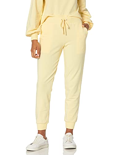 The Drop Damen Grace Jogginghose, extra-weich, Stretch, Rippenbündchen, Pastellgelb., XS von The Drop