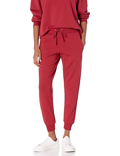 The Drop Damen Grace Jogginghose, extra-weich, Stretch, Rippenbündchen, Rio Rot, S von The Drop