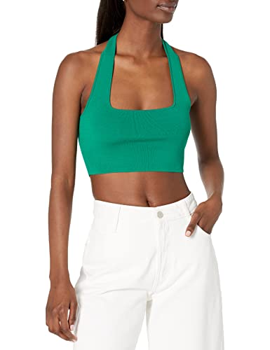 The Drop Damen Greta Fitted Square-neck Halter Sweater Bralette, Ultramaringrün, XL von The Drop