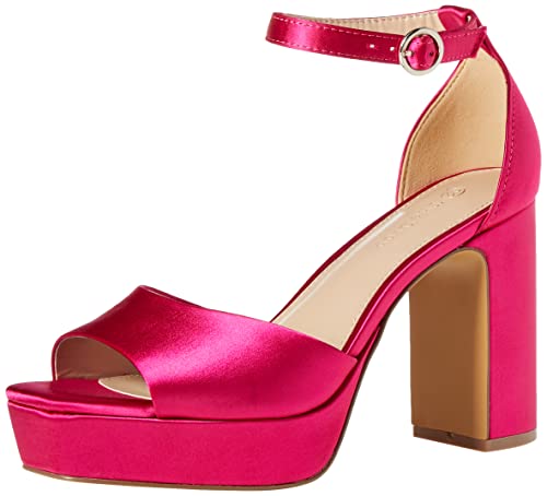 The Drop Damen Hamalie Platform Sandal, Hot Pink Satin, 39.5 von The Drop