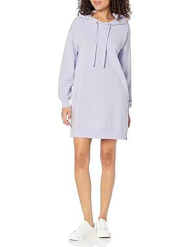 The Drop Damen Iona Long Sleeve Hooded Mini Sweatshirt Dress, Staubviolett, XS von The Drop