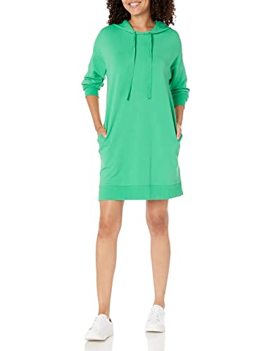 The Drop Damen Iona Mini-Sweatshirt-Kleid mit Kapuze und langen Ärmeln, Jade, X-Small von The Drop