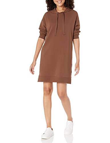 The Drop Damen Iona Mini-Sweatshirt-Kleid mit Kapuze und langen Ärmeln, Kaffeebohnen, Medium von The Drop