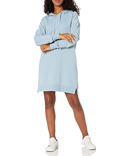 The Drop Damen Iona Mini-Sweatshirtkleid mit Kapuze und langen Ärmeln, Nebelblau, S von The Drop