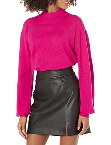 The Drop Damen Jaclyn Pullover mit Rückenausschnitt und Stehkragen, Pink, S von The Drop