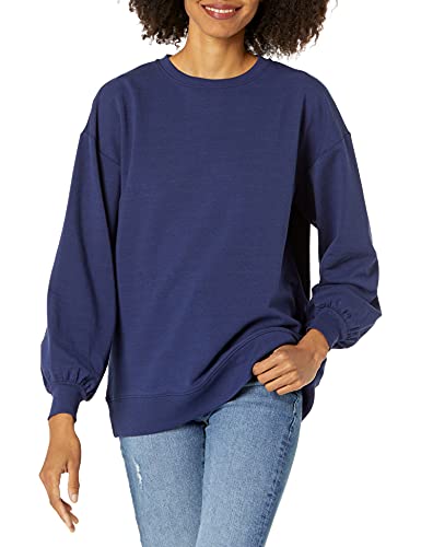 The Drop Damen Kiko Oversize-Sweatshirt mit Rundhalsausschnitt, Blau, M von The Drop