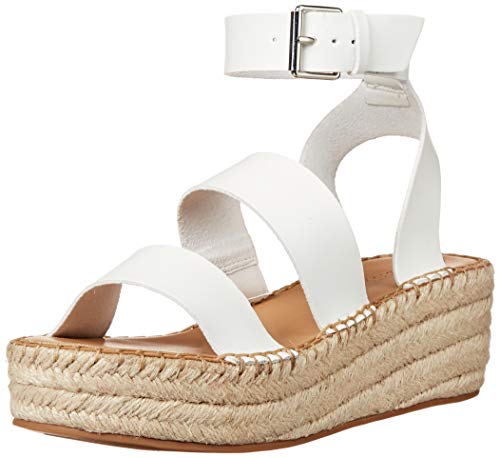 The Drop Listilla Flatform-espadrilles mit Knöchelriemen Damen Espadrille Wedge Sandal, Weiß, 38 von The Drop