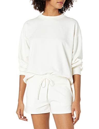 The Drop Damen Margot Sweatshirt, lockerer Schnitt, lange Ärmel, Rundhalsausschnitt, überschnittene Schultern, Elfenbeinweiß (Ivory), XXS von The Drop