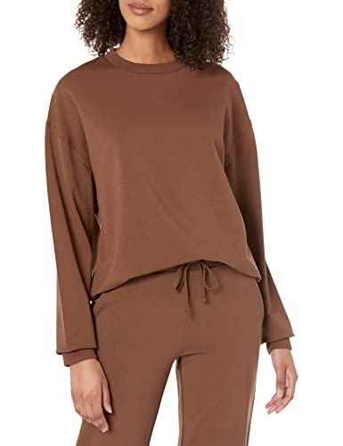 The Drop Damen Margot Sweatshirt mit langen Ärmeln, Rundhalsausschnitt, lange Ärmel, Kaffeebohnen, 4X Große Größen von The Drop