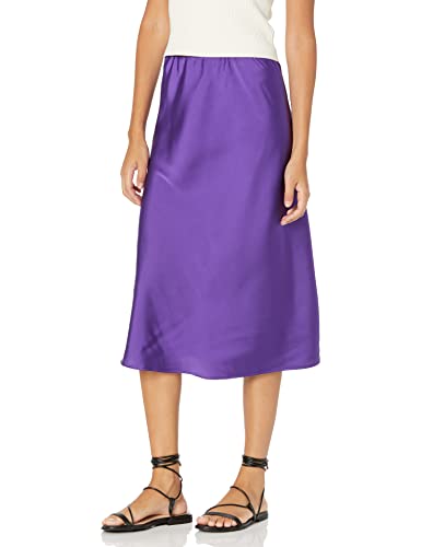 The Drop Damen Maya Rock, Seidiger Slip-skirt-stil, Dunkelpurpur, M von The Drop