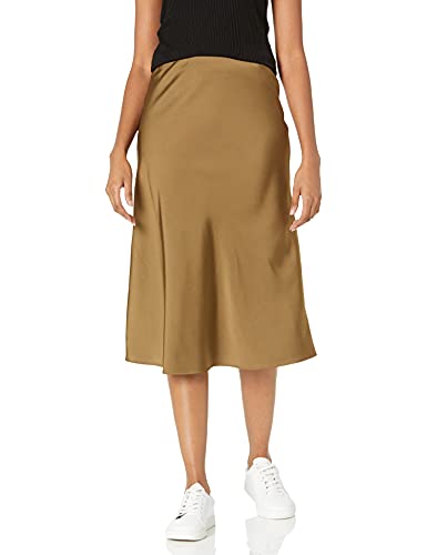 The Drop Damen Maya Rock, seidiger Slip-Skirt-Stil, Dunkles Olivgrün, L von The Drop