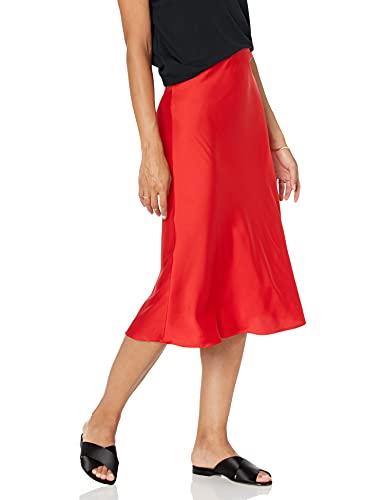 The Drop Damen Maya Rock, seidiger Slip-Skirt-Stil, Rot, 2X von The Drop