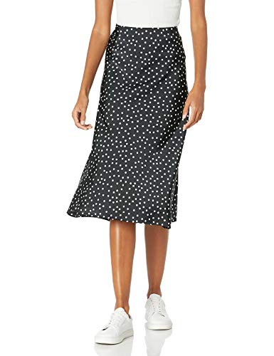 The Drop Damen Maya Rock, seidiger Slip-Skirt-Stil, Weiß/Schwarz gepunktet, 3X von The Drop