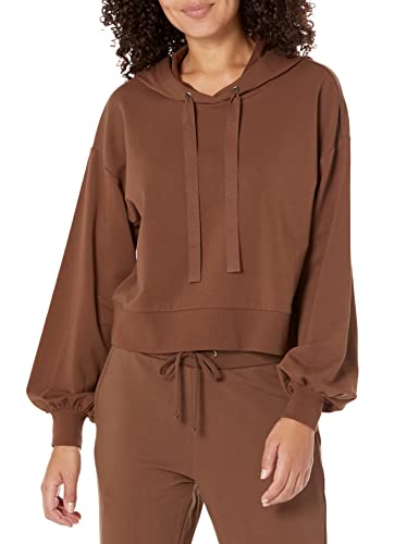The Drop Damen Mayla superweicher Crop-Kapuzenpullover, mit Stretch, Kaffeebohnen, XXL von The Drop