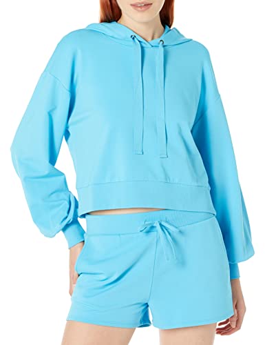 The Drop Damen Mayla superweicher Crop-Kapuzenpullover, mit Stretch, Ozeanblau, M von The Drop