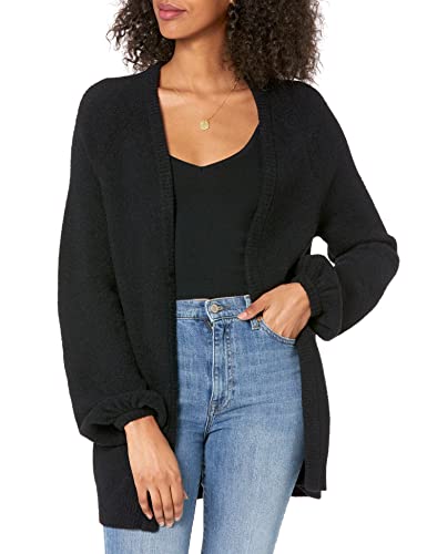 The Drop Damen Mirabelle Cardigan mit langen Glockenärmeln, vorn offen, weiter Schnitt, Schwarz, XL von The Drop