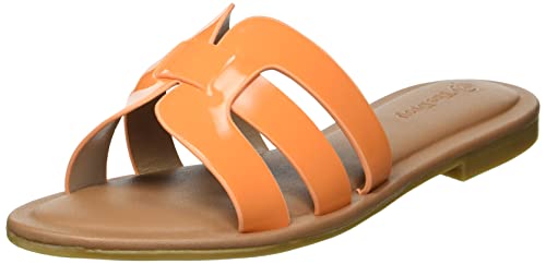 The Drop Damen Monika Flat H-band Slide Sandal Flat Sandal, Orange, 37 EU (6 US) von The Drop