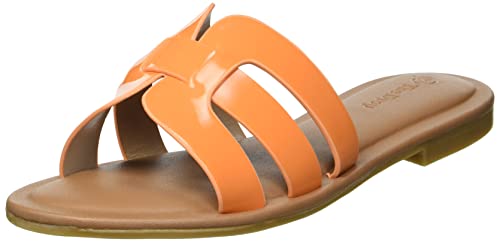 The Drop Women's Monika Flat H-Band Slide Sandal, Carrot Orange, 42 EU von The Drop