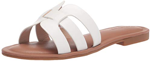 The Drop Damen Monika Flat H-band Slide Sandal Flat Sandal, Weiß, 40 EU (9 US) von The Drop