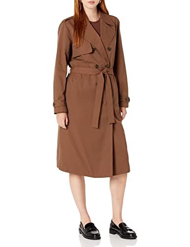 The Drop Damen Noa Trenchcoat, Kaffeebohnen, 3XL Große Größen von The Drop