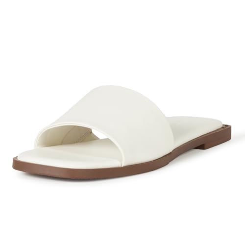 The Drop Damen Oslo Sandale mit einem Riemen, Elfenbein, 37 EU von The Drop