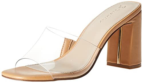 The Drop Damen Pattie Mules mit Hohem Blockabsatz, Doe Tan Clear, 36 von The Drop