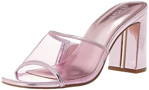 The Drop Damen Pattie Mules mit Hohem Blockabsatz, Rosa Transparent, 37.5 The Drop Damen Pattie Mules mit Hohem Blockabsatz, Rosa Transparent, 37.5 von The Drop