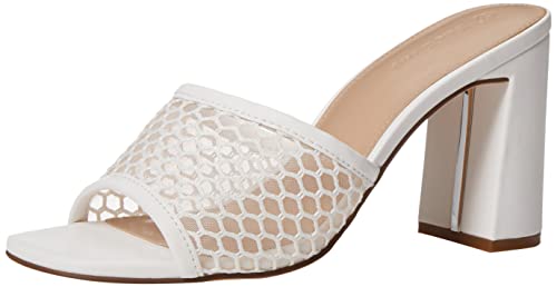The Drop Damen Pattie Mules mit Hohem Blockabsatz, Weißes Netzgewebe, 38.5 The Drop Damen Pattie Mules mit Hohem Blockabsatz, Weißes Netzgewebe, 38.5 von The Drop