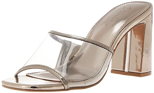 The Drop Damen Pattie Mules mit Hohem Blockabsatz, Zinn Klar, 37.5 von The Drop