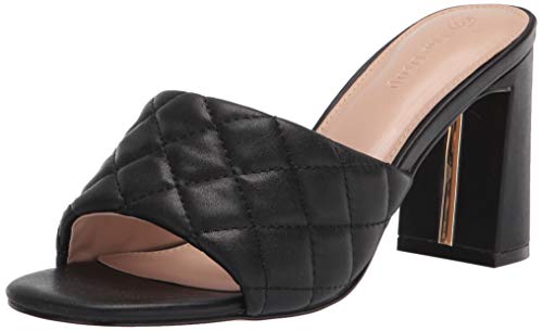 The Drop Damen Pattie Mules mit hohem Blockabsatz, Schwarz (Gesteppt in Schwarz.), 36 EU von The Drop