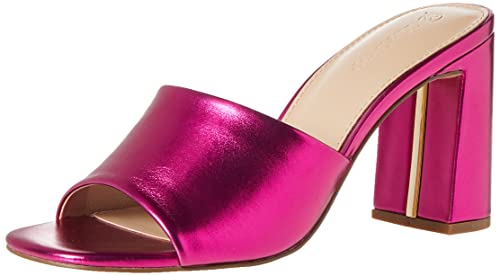 The Drop Damen Pattie Mules mit Hohem Blockabsatz, Hot Pink Metallic, 37.5 von The Drop