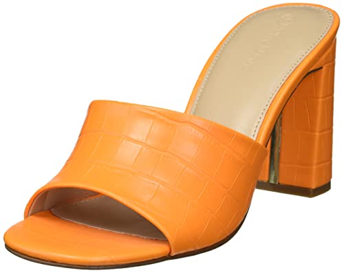 The Drop Damen Pattie Mules mit hohem Blockabsatz, Orange, 40.5 EU von The Drop