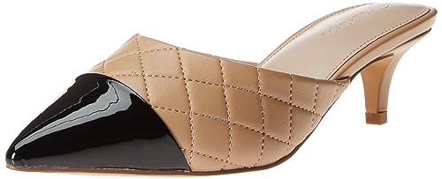 The Drop Damen Paulina Pointed Toe Two-Tone Mule-Slipper, Praline Gesteppt, 39 von The Drop