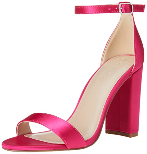 The Drop Damen Rebecca Riemensandalen mit Hohem Blockabsatz, Rosa Satin, 38 von The Drop