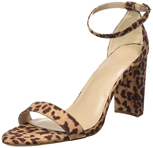 The Drop Damen Rebecca Riemensandalen mit Hohem Blockabsatz Heeled Sandal, Leopardenmuster, 40.5 EU von The Drop