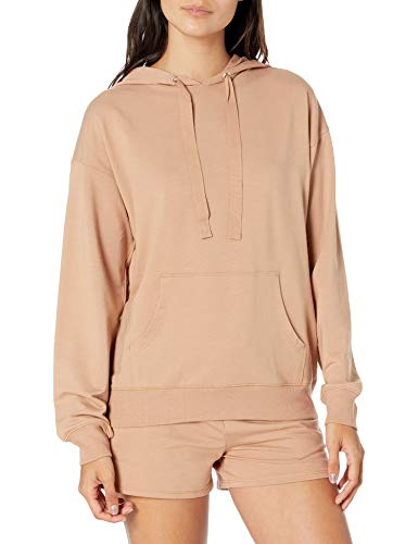 The Drop Damen Remi Kapuzen-Sweatshirt, lockerer Schnitt, lange Ärmel, French Terry, Praline, M von The Drop