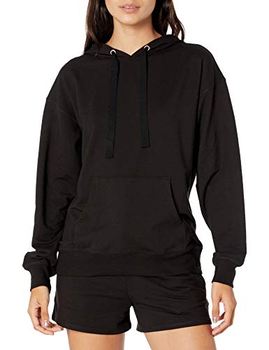 The Drop Damen Remi Kapuzen-Sweatshirt, lockerer Schnitt, lange Ärmel, French Terry, Schwarz, S von The Drop