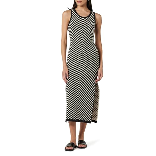 The Drop Damen Ritu Crochet Maxi Dress, Schwarz-weißes Chevron-muster, M von The Drop