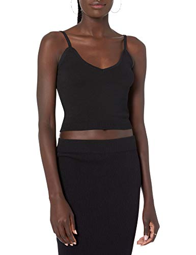 The Drop Damen Roni ärmelloses Crop-Stricktop mit V-Ausschnitt, Schwarz, 5XL Große Größen von The Drop
