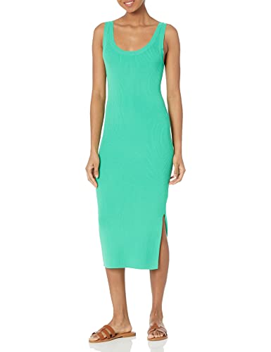 The Drop Damen Yasmin Rib Gestricktes Miditankkleid, Jade, XL von The Drop