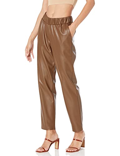 The Drop Damen @lisadnyc Jogginghose aus Kunstleder zum Hineinschlüpfen, Kaffeebohnen, XX-Small von The Drop