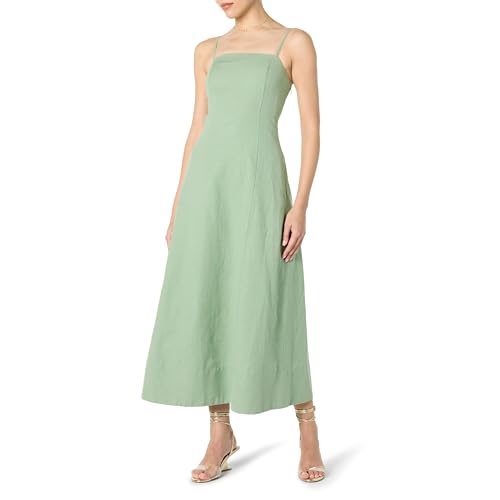 The Drop Daphne Square Neck Linen Maxi Dress Maxikleid, Iceberg Green, L von The Drop