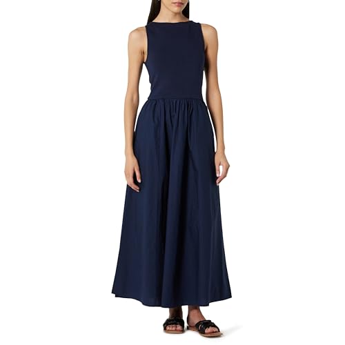 The Drop Dia Mixed Fabric Midi Tank Dress Kleider, Maritime Marine, XXL von The Drop