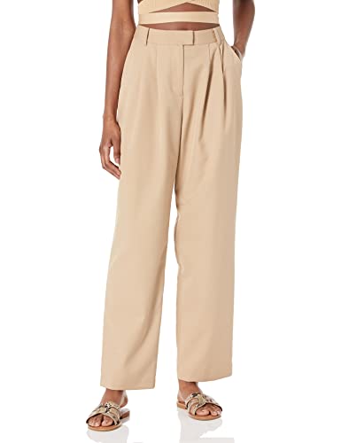The Drop Dylan Pleated Straight Pant Hose, Stone, XXL von The Drop