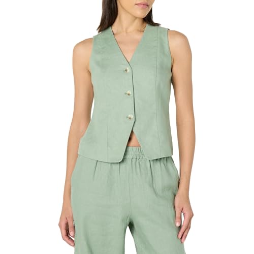 The Drop Easy Vest Unterhemden, Iceberg Green Linen, XS von The Drop