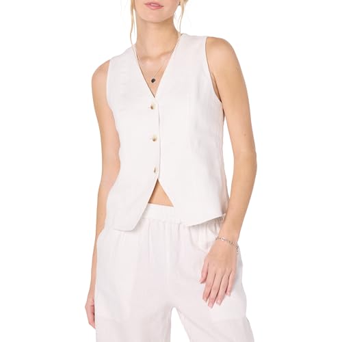 The Drop Easy Vest Unterhemden, Weißes Leinen, XXS von The Drop