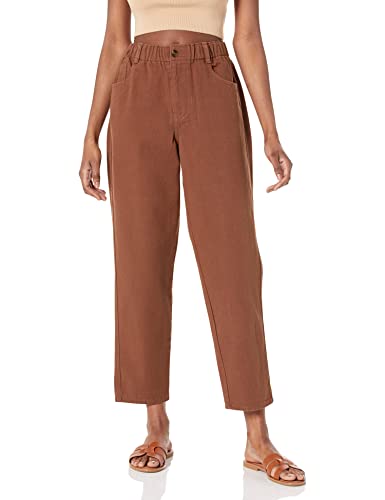 The Drop Isla Loose Fit Paperbag Jeans, Kaffeebohnen, 3XL Größen von The Drop