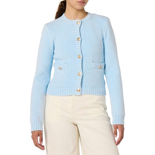 The Drop Janice Gold Button Fitted Sweater Cardigan Strickjacken, Skyway, M von The Drop