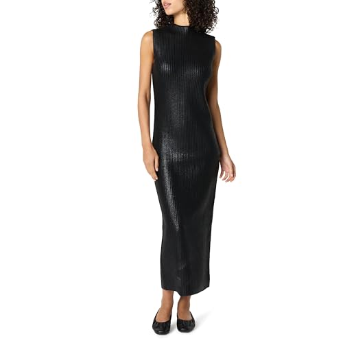 The Drop Jodi Mock Neck Dress Sweater Maxi Maxikleid, Schwarze Folie, XL von The Drop