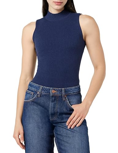 The Drop Karolina Sleeveless Ribbed Mock-Neck Sweater Fashion-t-Shirts, Marineblau, XL von The Drop